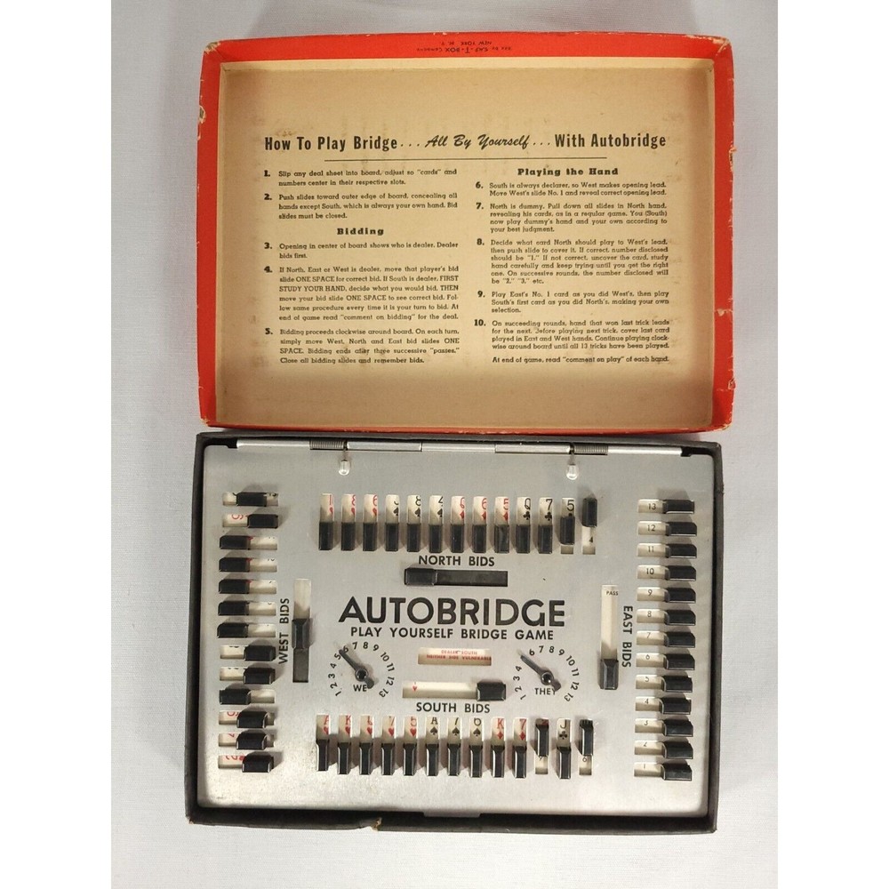 Vintage 1950 Autobridge Play-Yourself Bridge Game‎ Course by Charles H. Goren
